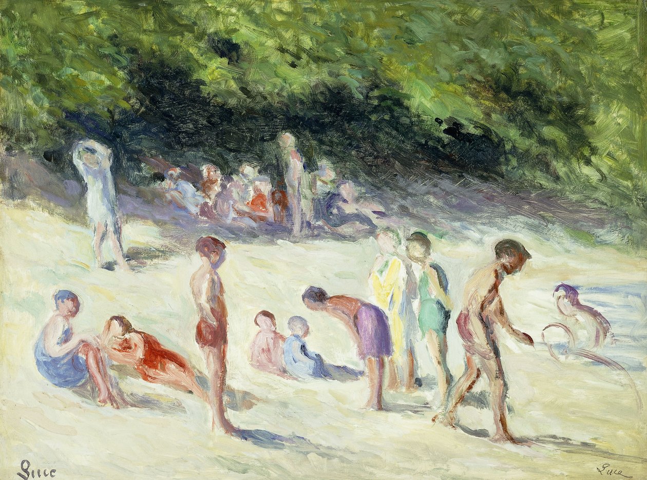 De baders van Mericourt, 1935 door Maximilien Luce