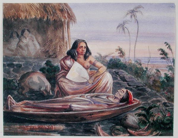 Een Begrafenis in Tahiti, c.1841-48 door Maximilien Radiguet