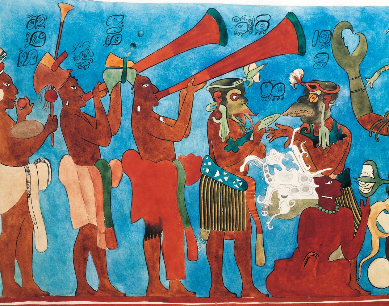 Reproductie van Bonampak-fresco