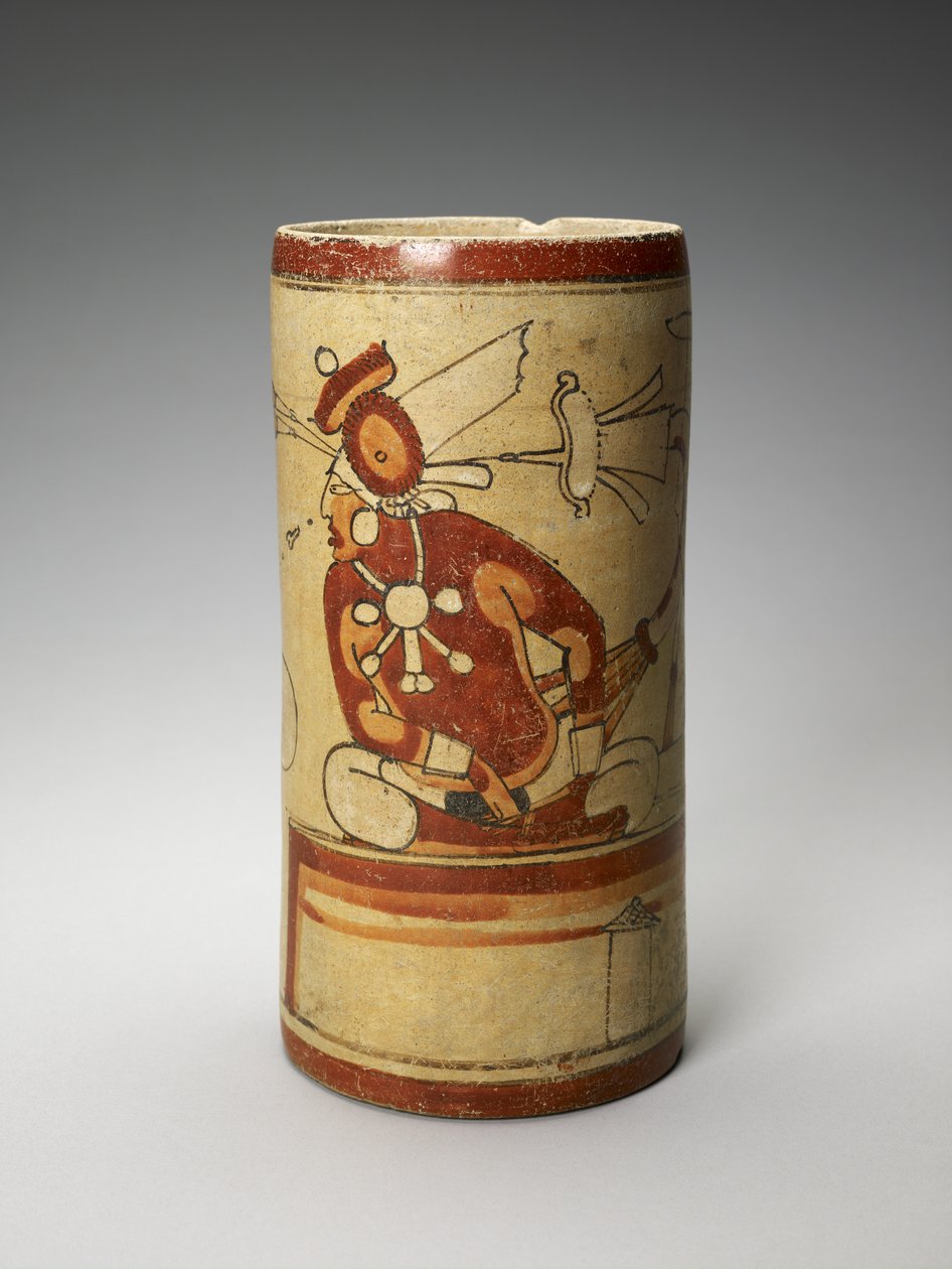 Vaas met presentatiescène, 600-900 n.Chr. door Mayan