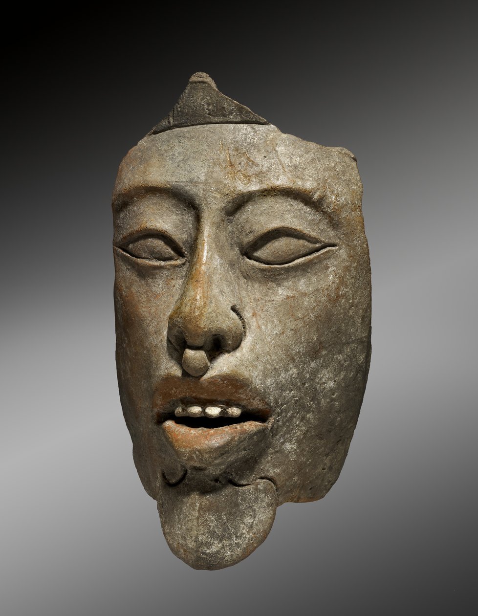 Hoofd van een Heerser van een Incensario, 600-900 n.Chr. (aardewerk met verf) door Mayan Mayan