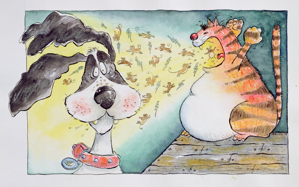 Kat, Hond en Muizen, 1998 door Maylee Christie