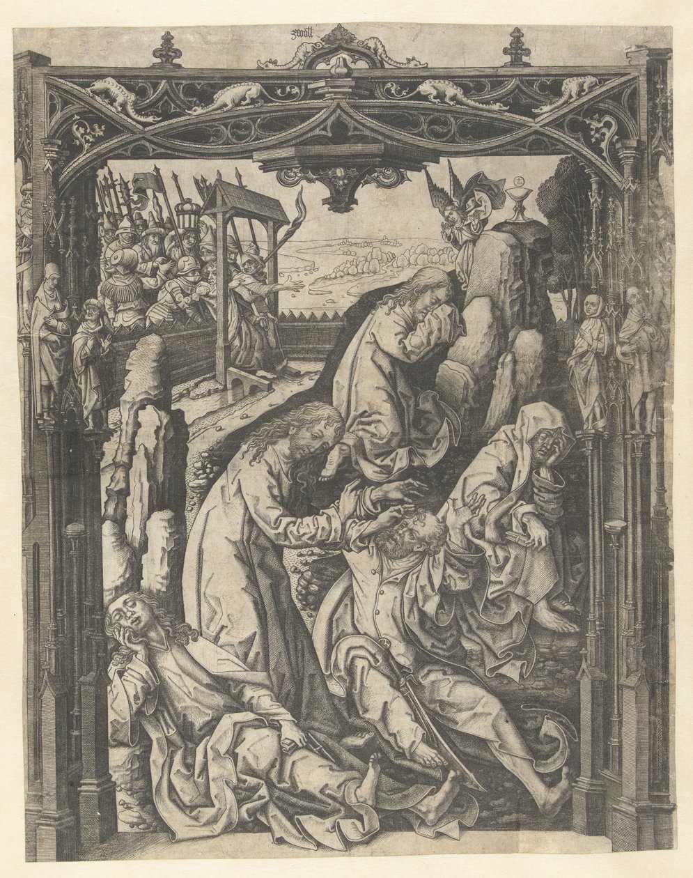 Christus op de Olijfberg door Meester IAM van Zwoll