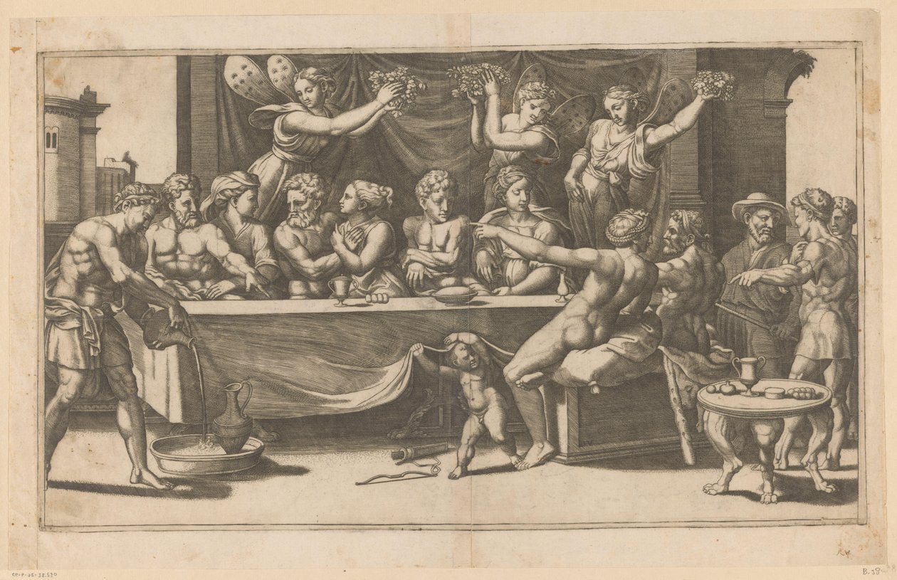Bruiloft van Amor en Psyche door Meester van de Dobbelsteen
