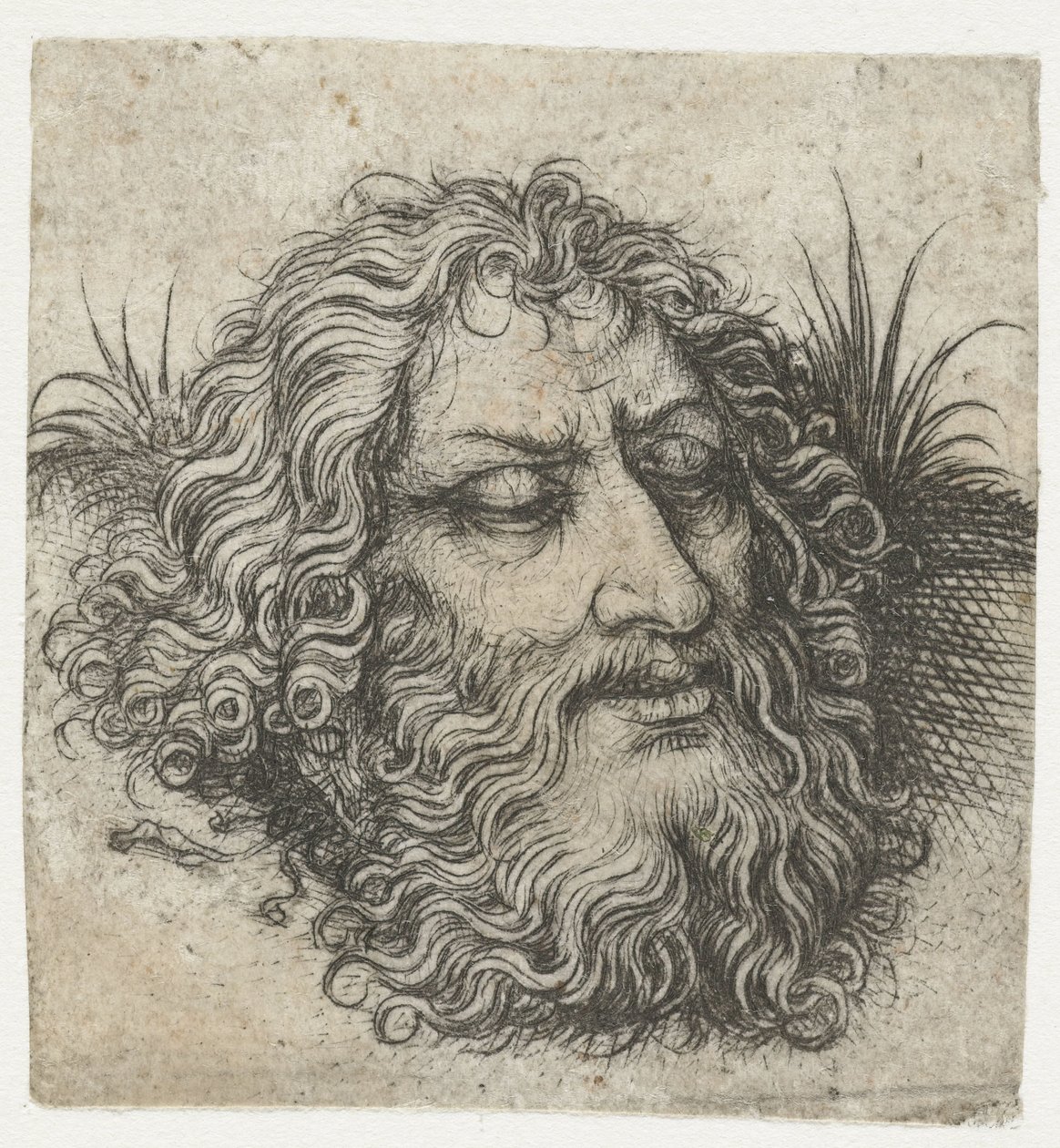Het hoofd van Johannes de Doper of van Goliath door Meester van het Amsterdamse Kabinet