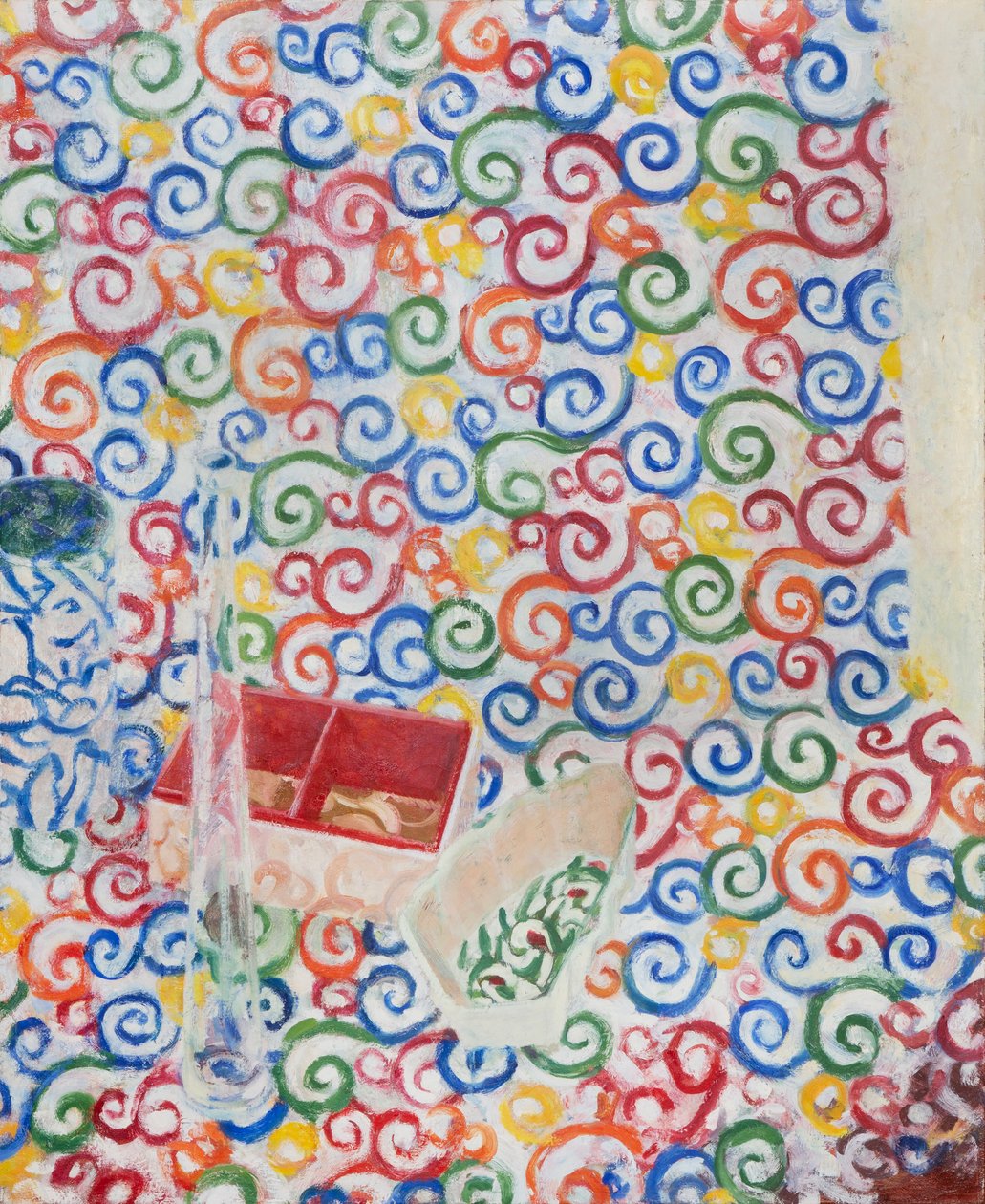 Stilleven met glazen fles, 2013 (olieverf op doek) door Megan Williamson