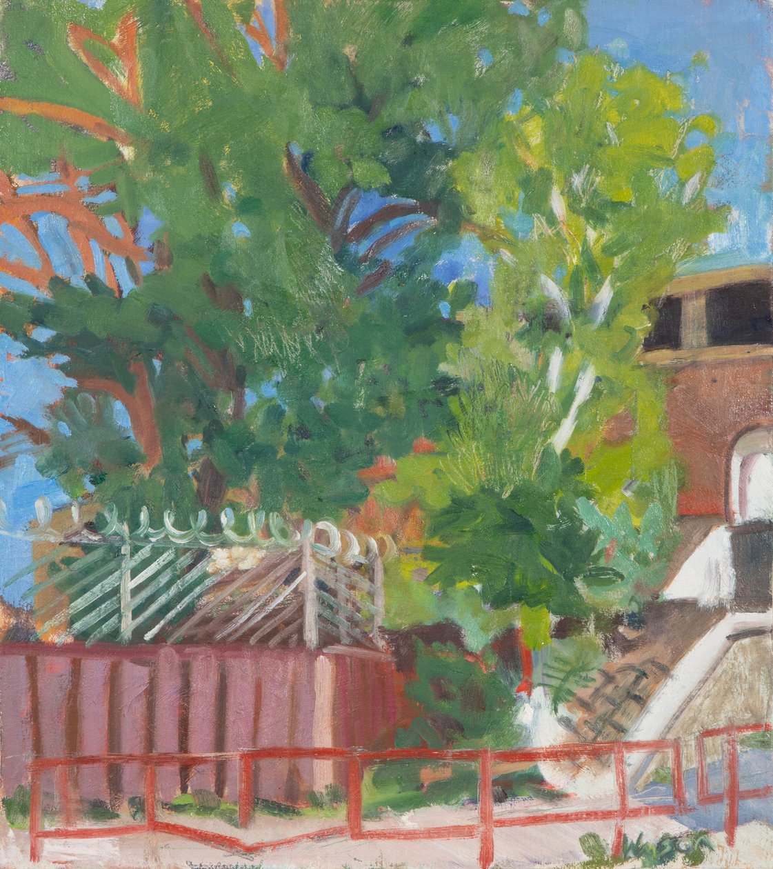 Drie hekken, 2012 (olieverf op doek) door Megan Williamson