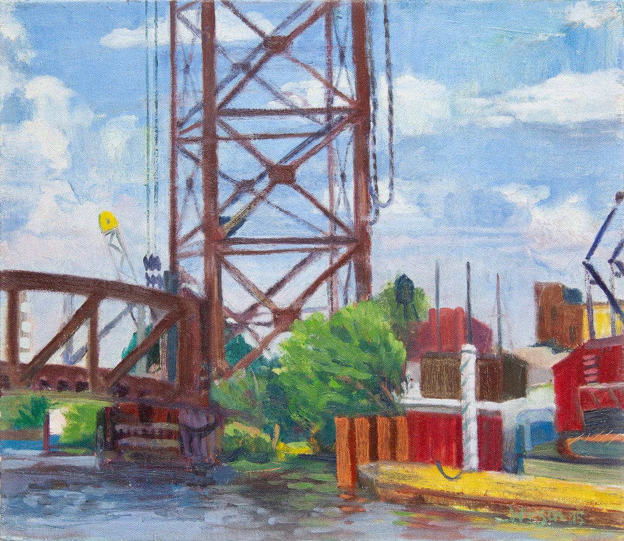 Uitzicht vanuit Ping Tom Memorial Park, 2015 (olieverf op doek) door Megan Williamson