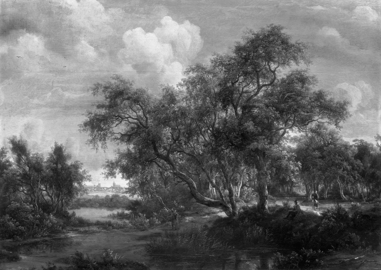 Bosrijk landschap door Meindert Hobbema
