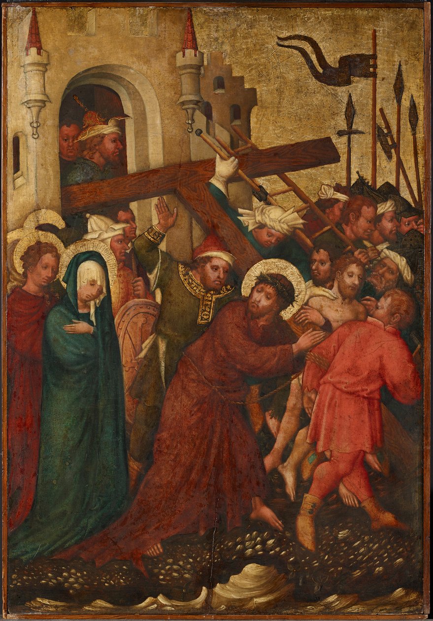 Kruisdraging van Christus door Meister der St. Lambrechter Votivtafel