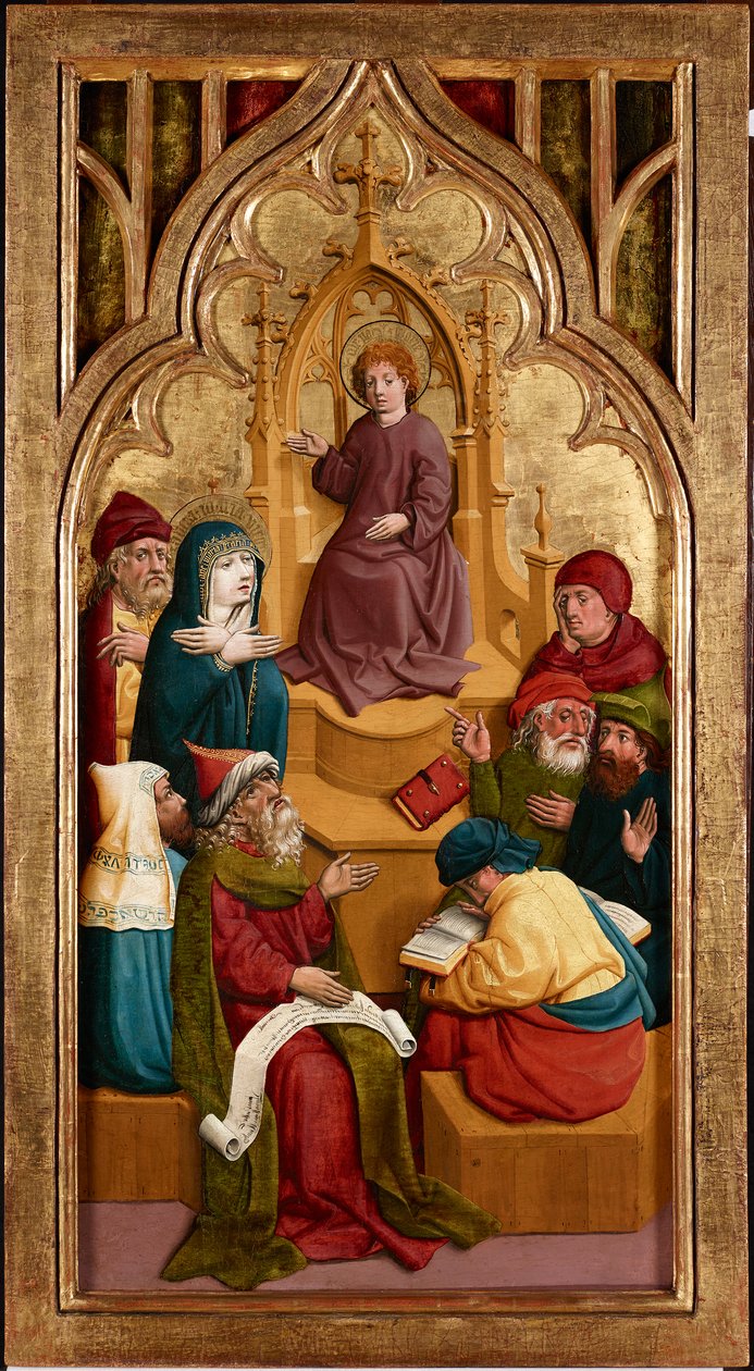 De twaalfjarige Jezus in de tempel door Meister von Schloss Lichtenstein