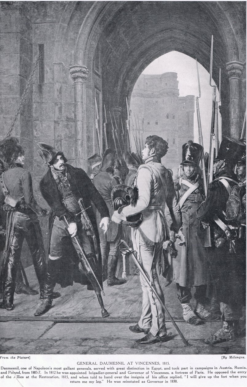 Generaal Daumesnil in Vincennes, 1815, illustratie uit 