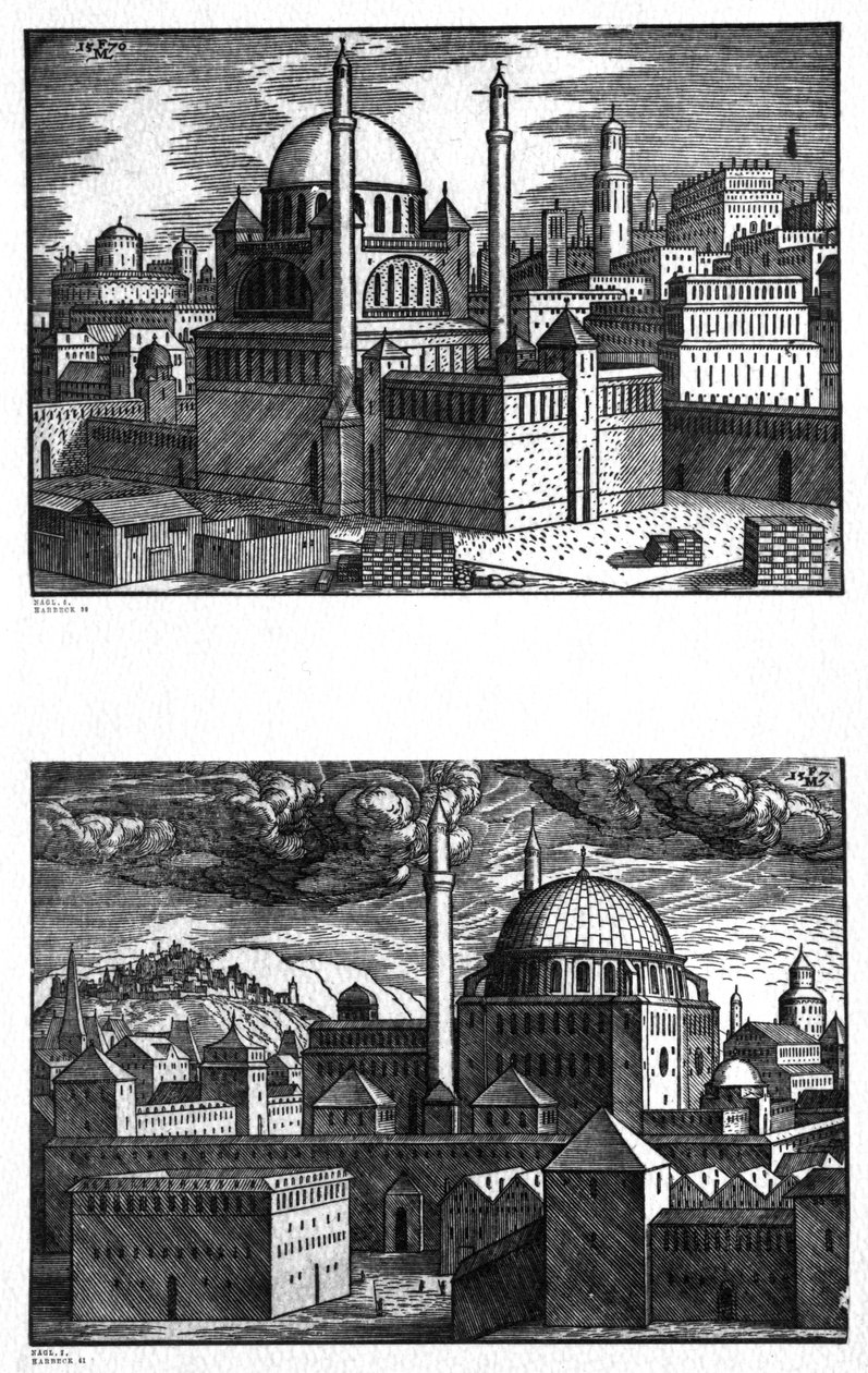 Moskeeën van Constantinopel, 1570 door Melchior Lorck