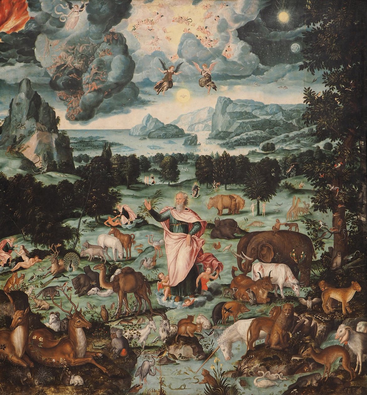 De schepping van de wereld, 1575 door Melchior Bocksberger