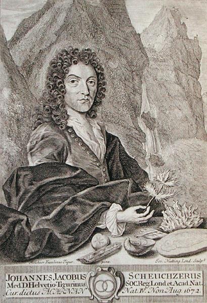 Portret van Johann Jacob Scheuchzeri, frontispice van 