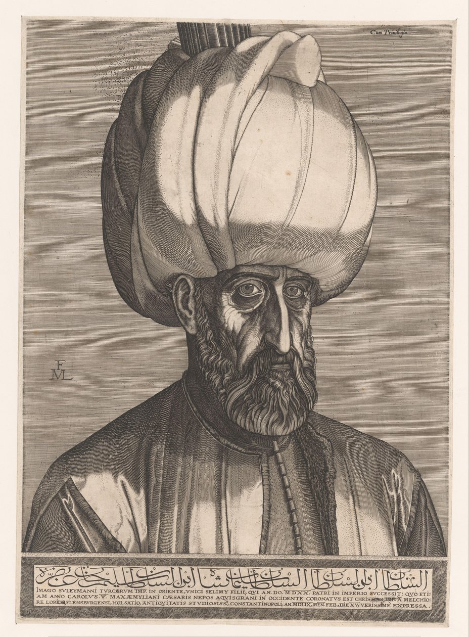 Portret van sultan Süleyman I door Melchior Lorck