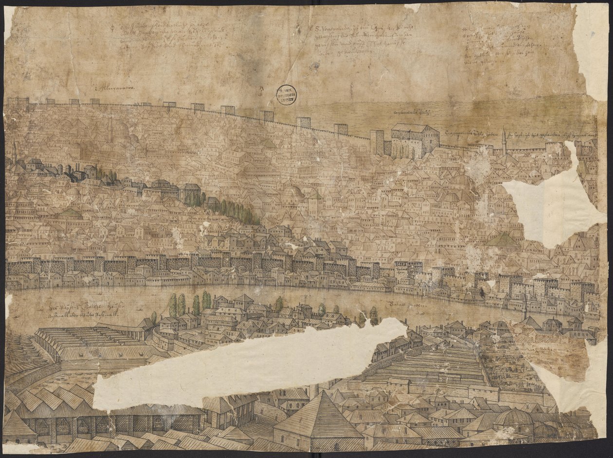 Uitzicht op Constantinopel, Blad 16, Melchior Lorck, 1559 door Melchior Lorck
