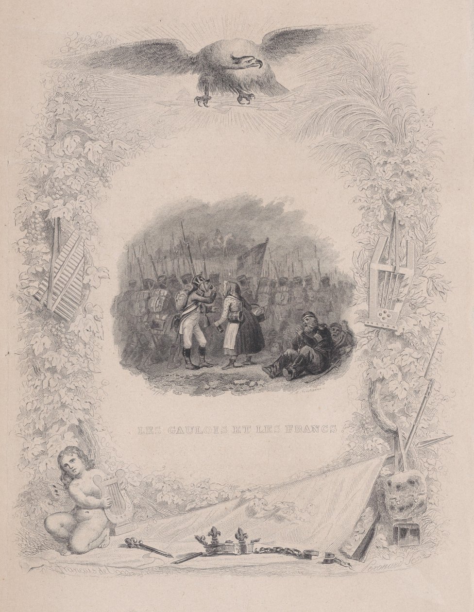 De Galliërs en de Franken, uit The Songs of Béranger, 1829 door Melchior Peronard