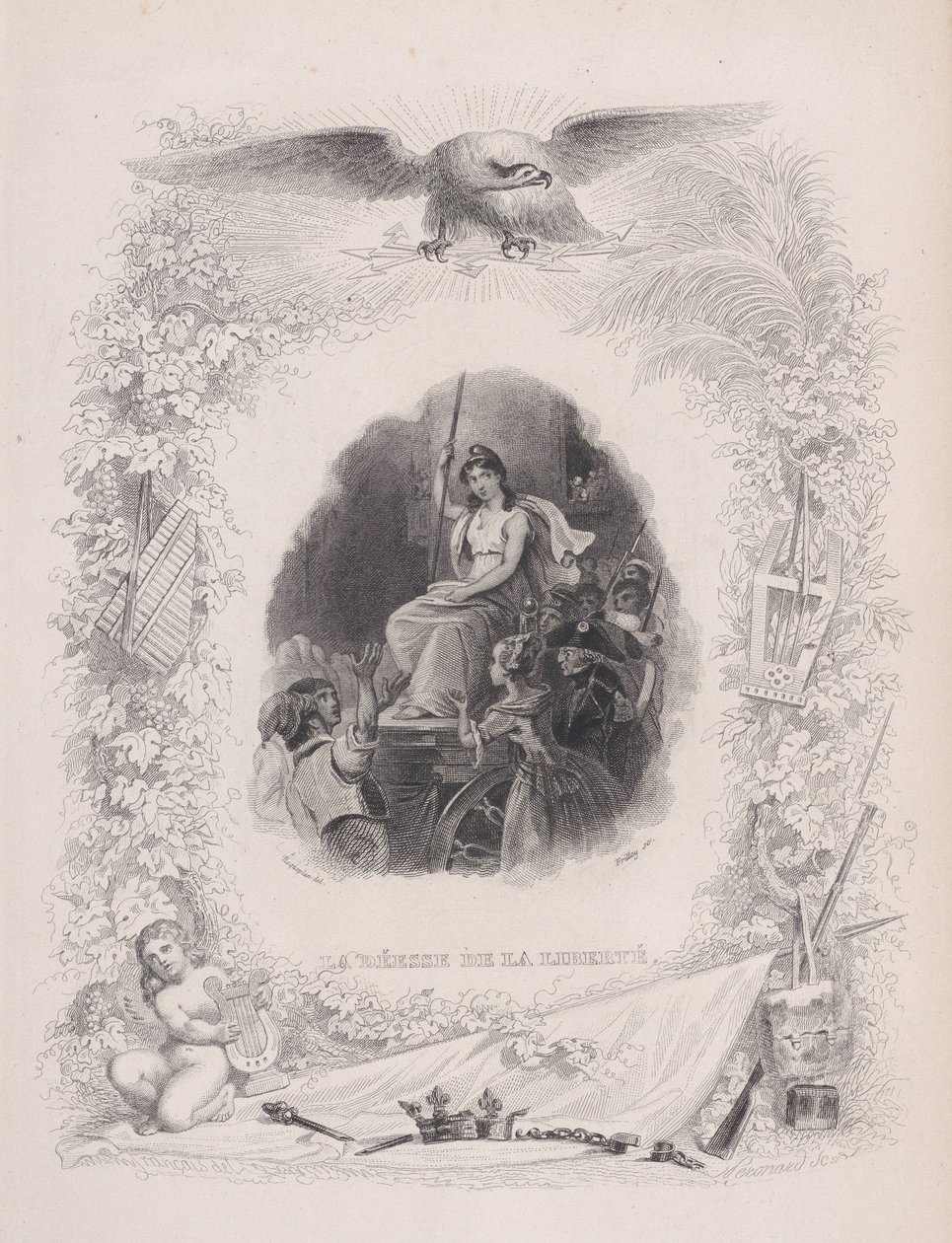De godin Vrijheid, uit The Songs of Béranger door Melchior Peronard