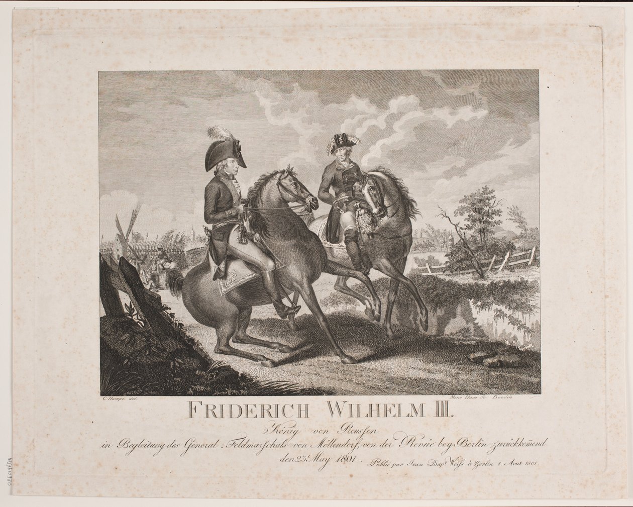 Frederik Wilhelm II van Pruisen en generaal-veldmaarschalk Möllendorf door Meno Haas