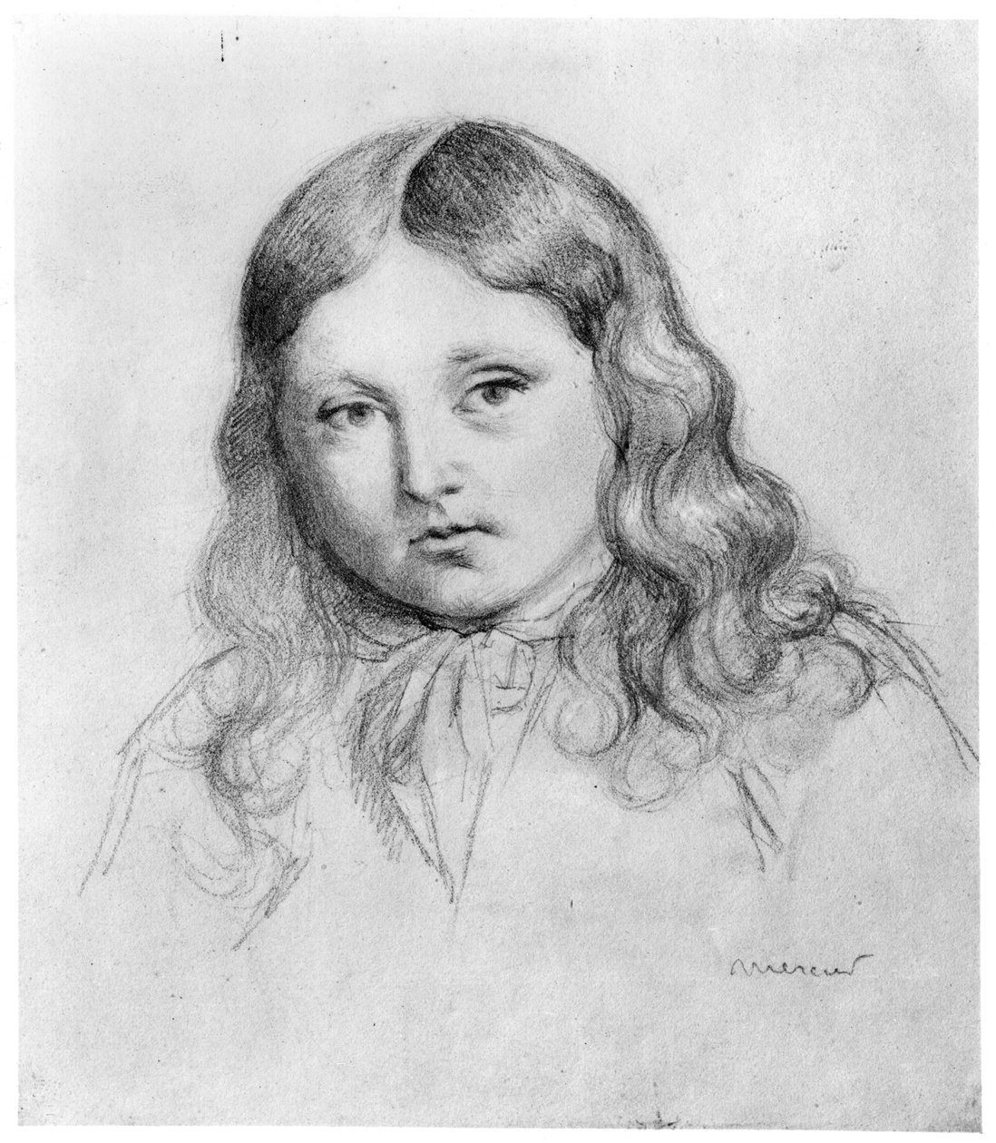 Portret van Solange Sand (geboren 1828) door Mercier