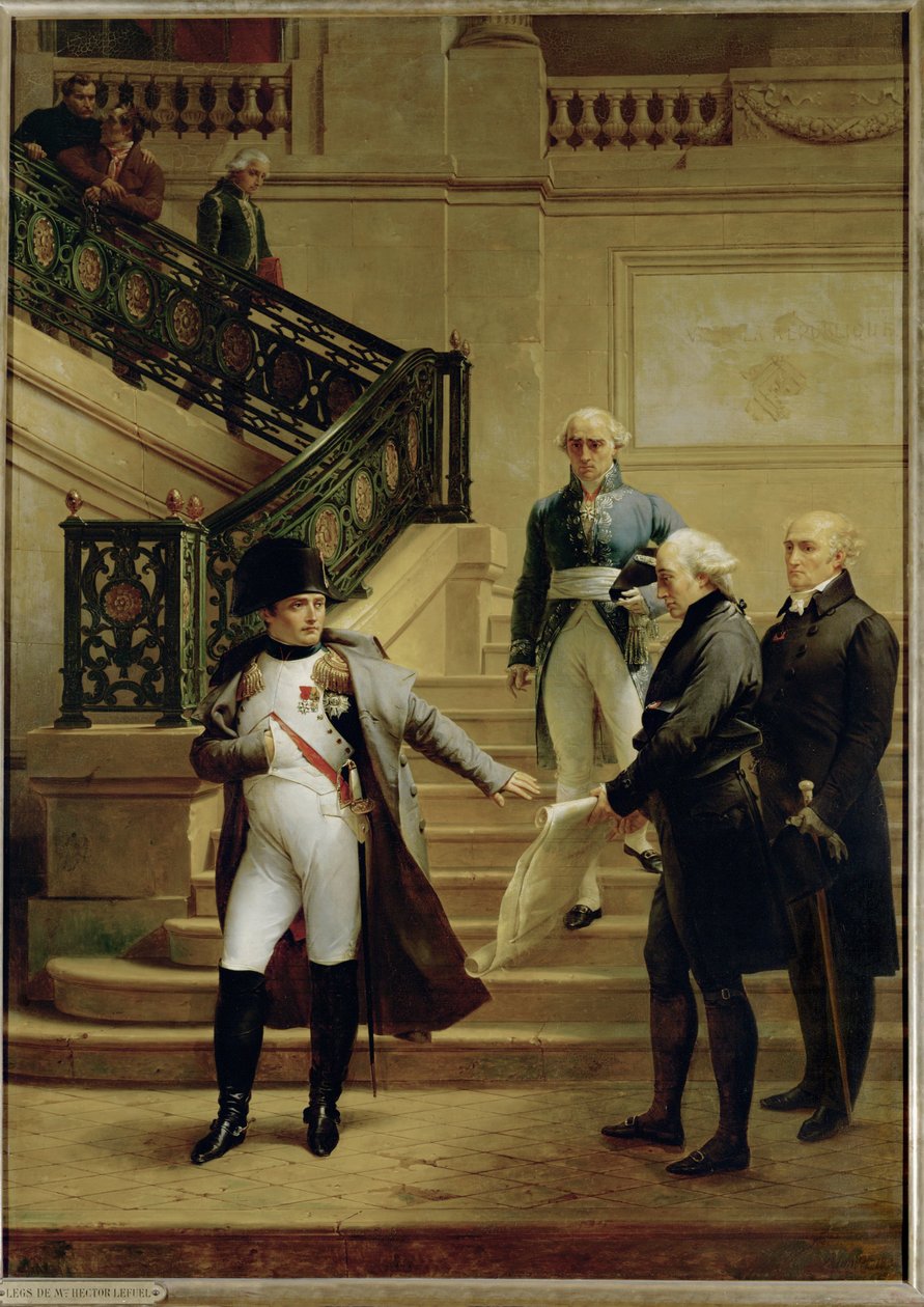 Napoleon op de trappen van de Conseil d