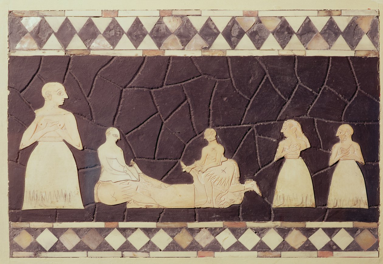 Offeringscène (mozaïek) door Mesopotamian