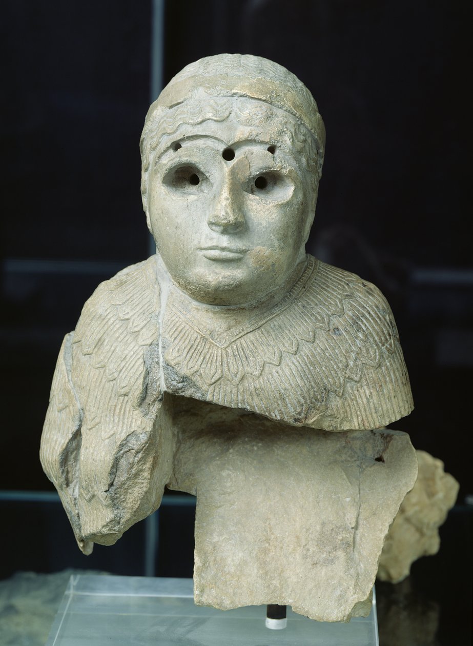 Statuette van een vrouw met sjaal, Akkadische periode, ca. 2340-2200 v.Chr. door Mesopotamian