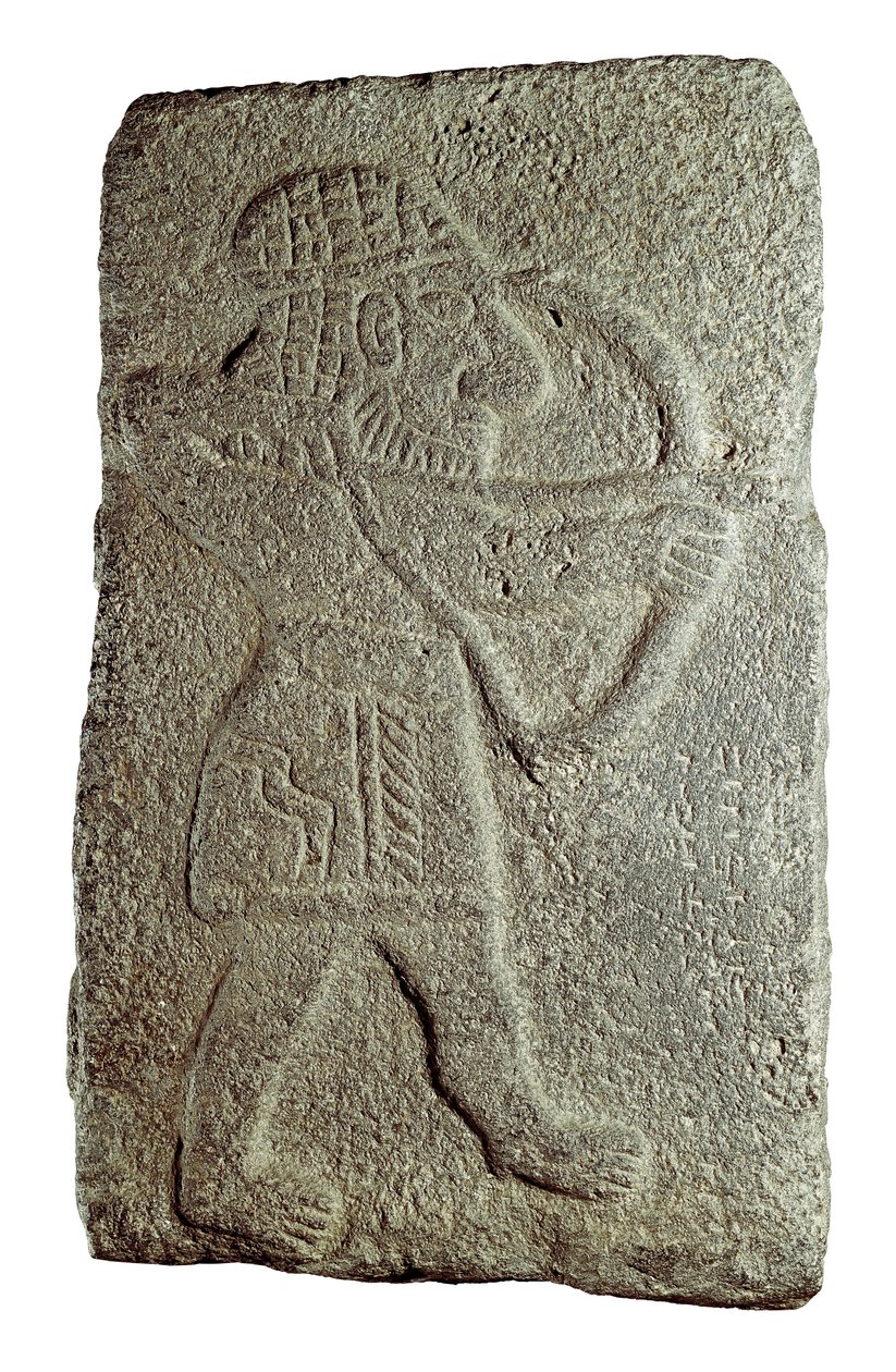 Hettitische Boogschutter, uit het Paleis van Kapara, Koning van Guzana, in Tell Halaf (Syrië), 9e eeuw v.Chr. door Mesopotamian Mesopotamian