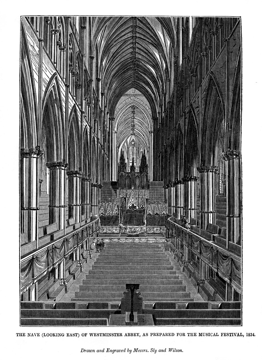 Het schip naar het oosten van Westminster Abbey door Messrs Sly and Wilson