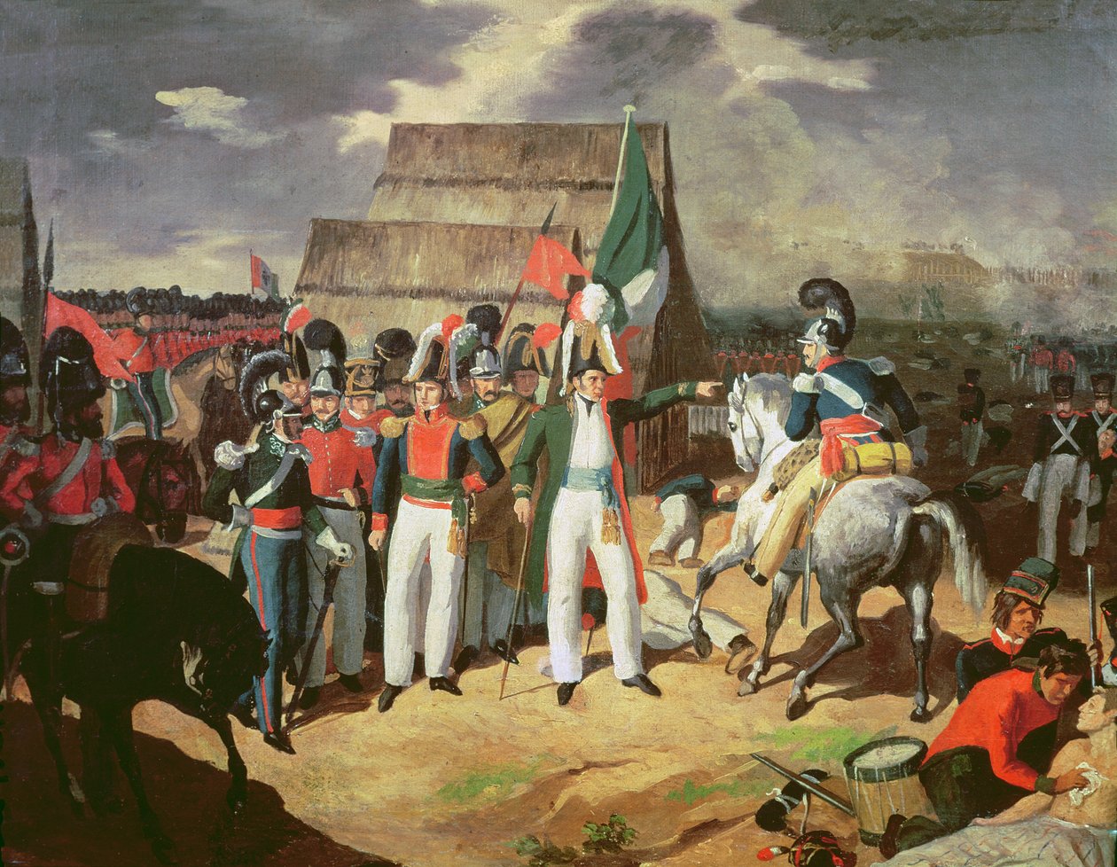 Santa Anna trotseert de Spaanse troepen van Ferdinand VII door Mexican School