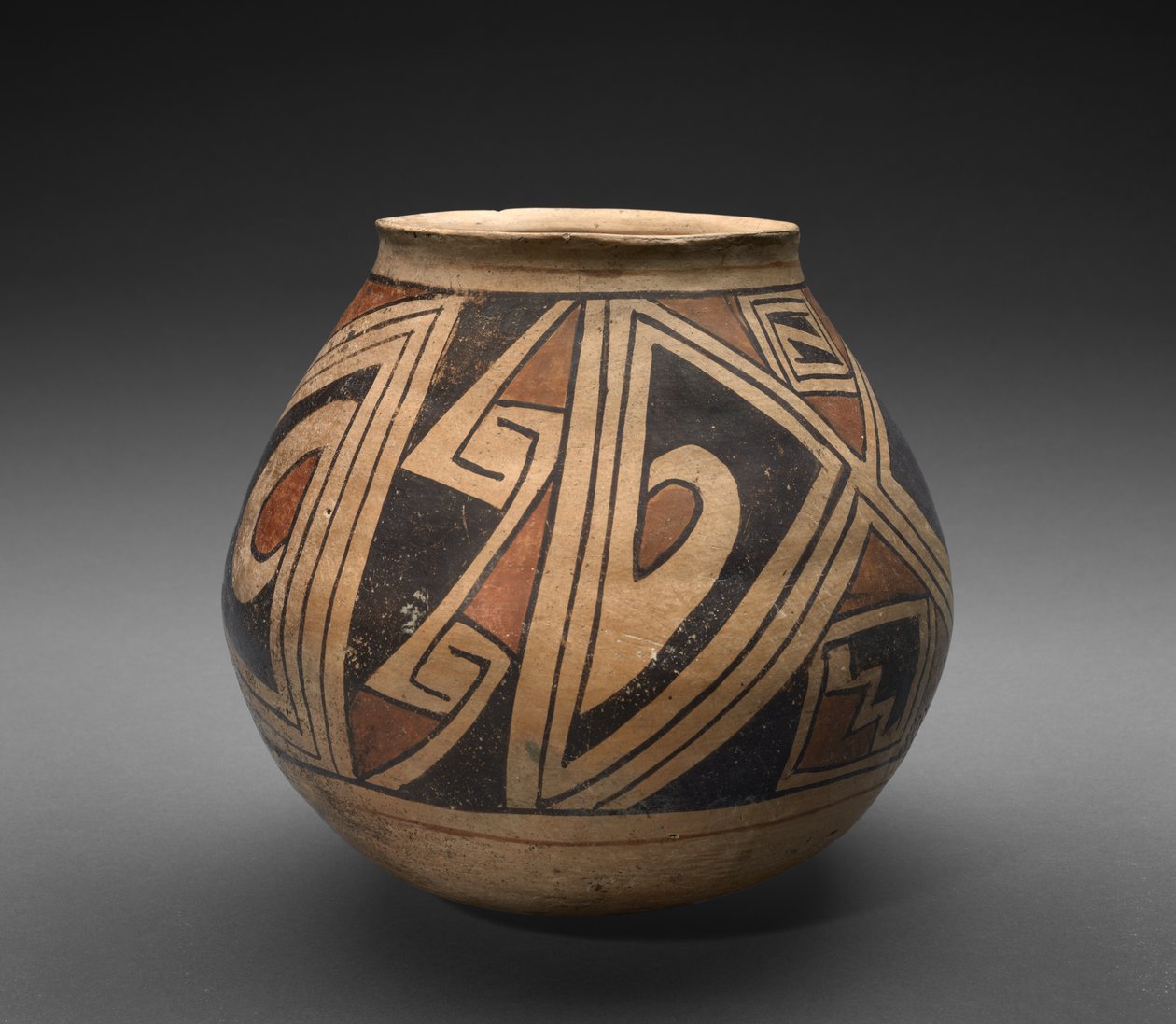 Pot (olla) met geometrische ontwerpen, c.1300 door Mexican School
