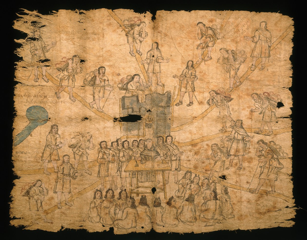 Pagina uit de Codex San Pedro Atlapolco, Nahua door Mexican School