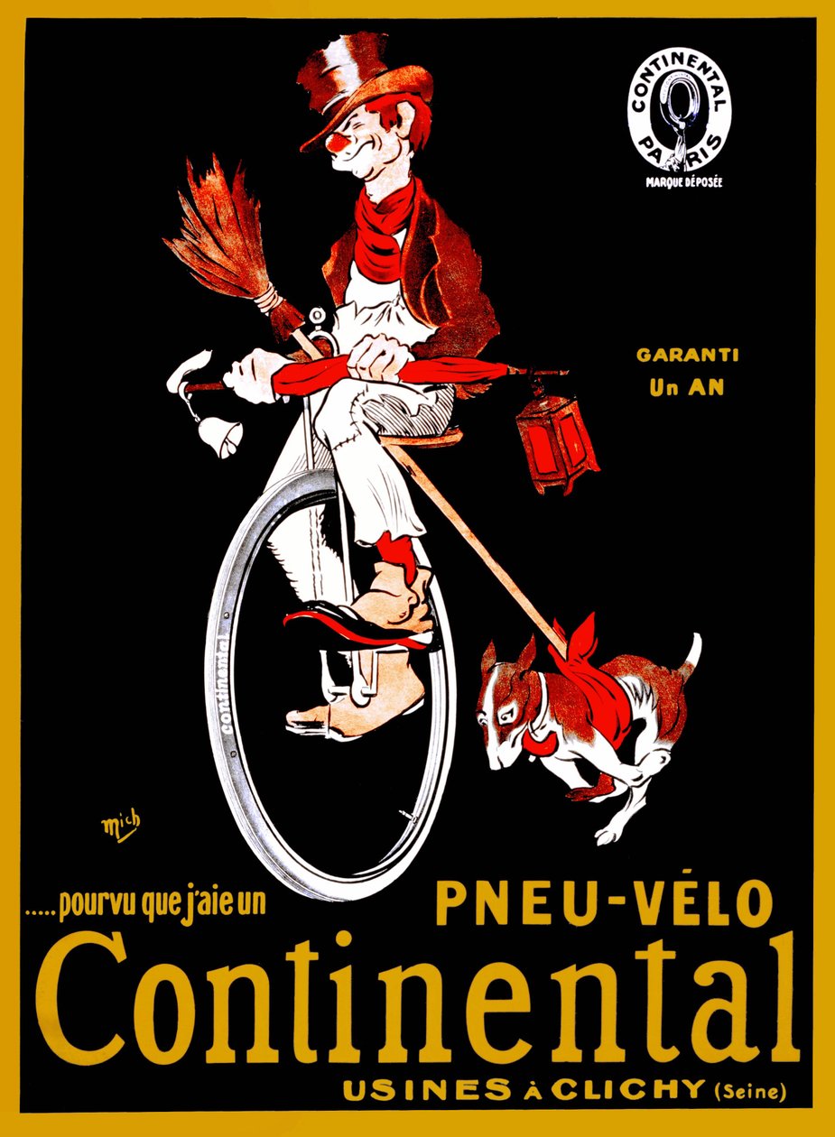 Reclameposter voor Continental banden door Mich