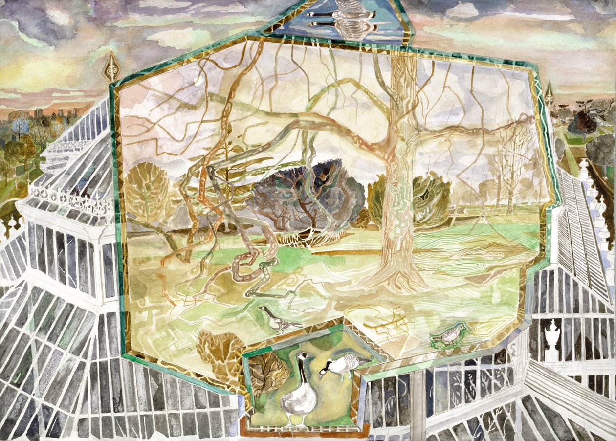 Temperate House - Kew Onder Avondlucht door Michael Chase