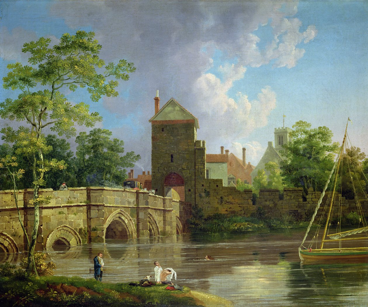 Layerthorpe Postern, York, ca. 1769 (olieverf op doek) door Michael (1743-1801) Rooker
