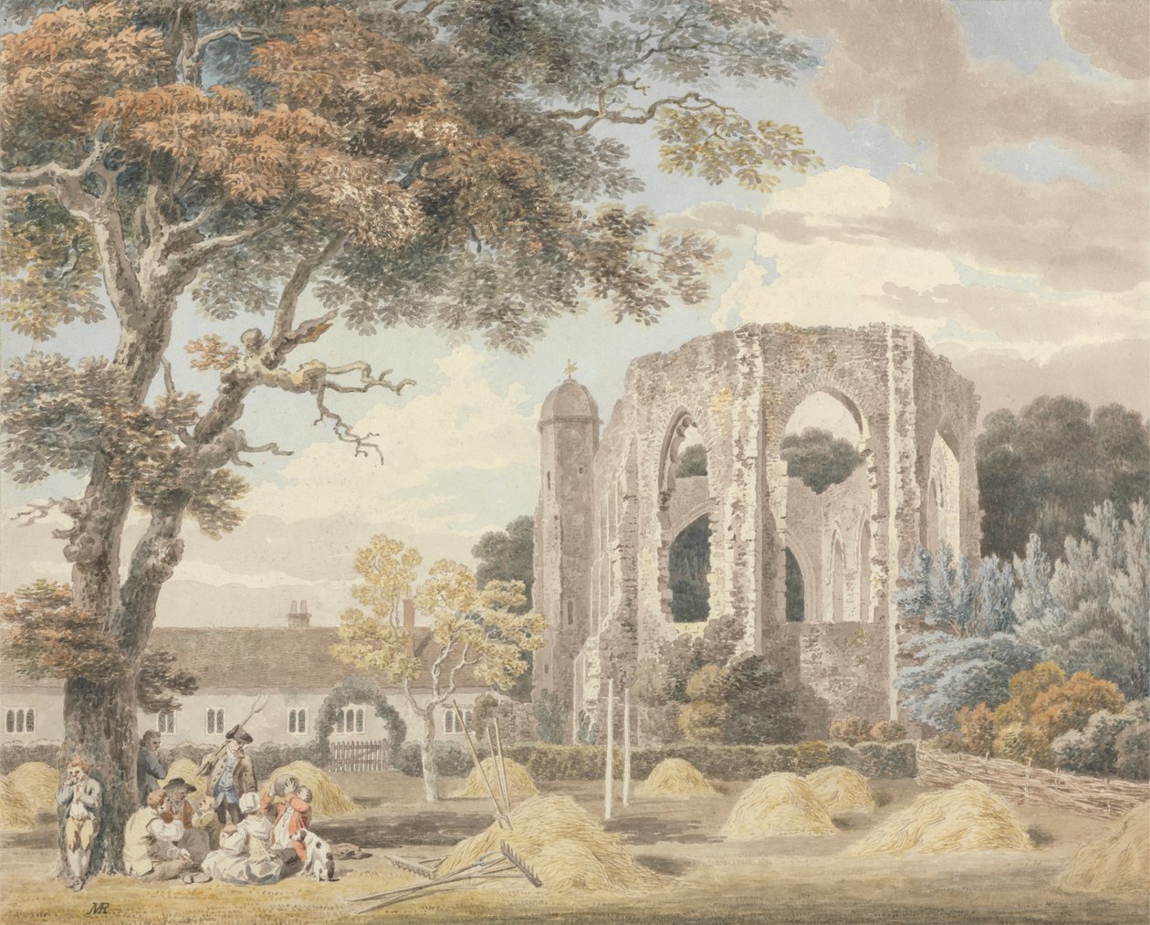 De kapel van het Greyfriars-klooster, Winchester door Michael Angelo Rooker