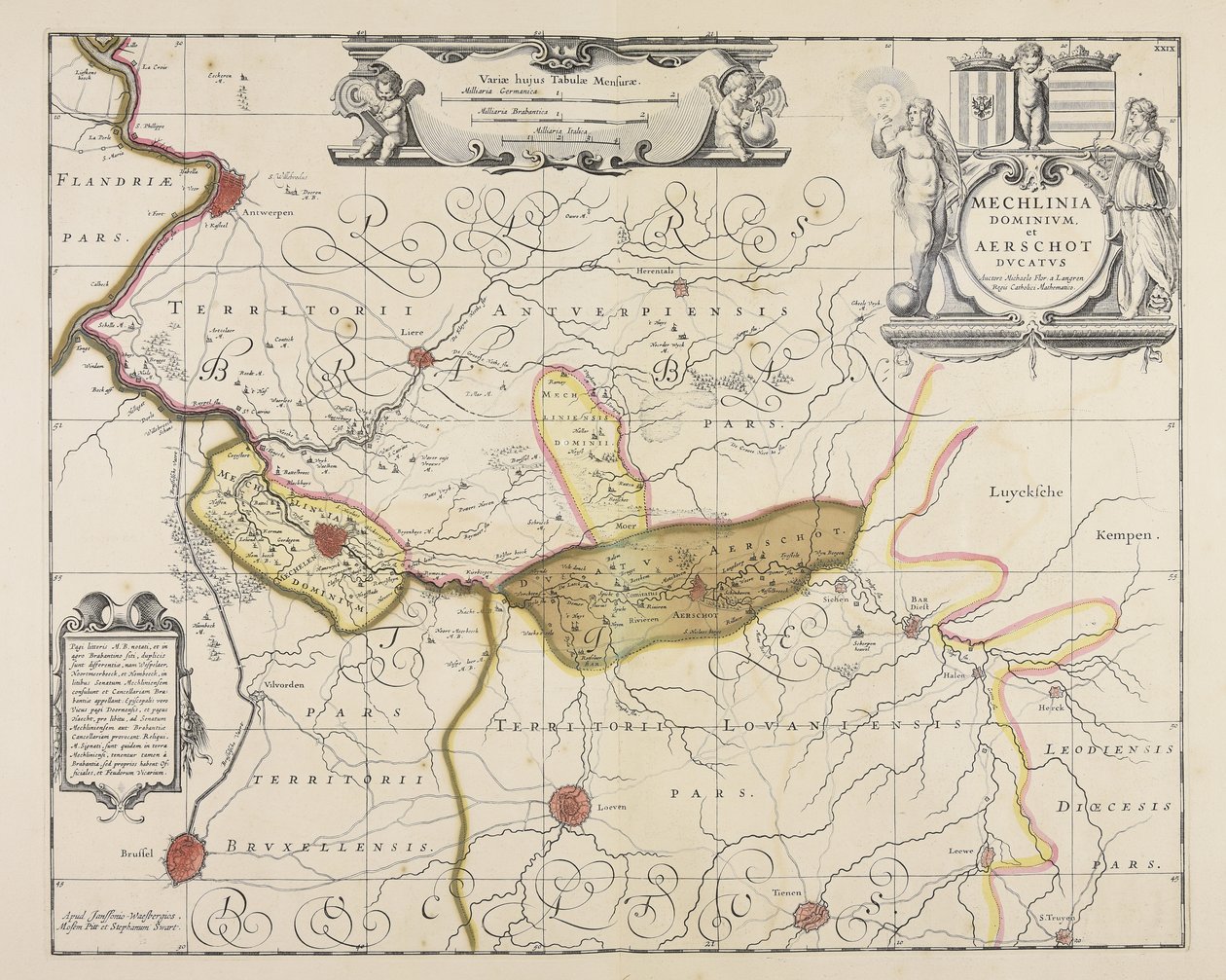 Mechlinia dominium et Aerschot ducatus / auctore Michaele Flor. a Langren ... door Michael Floris van Langren