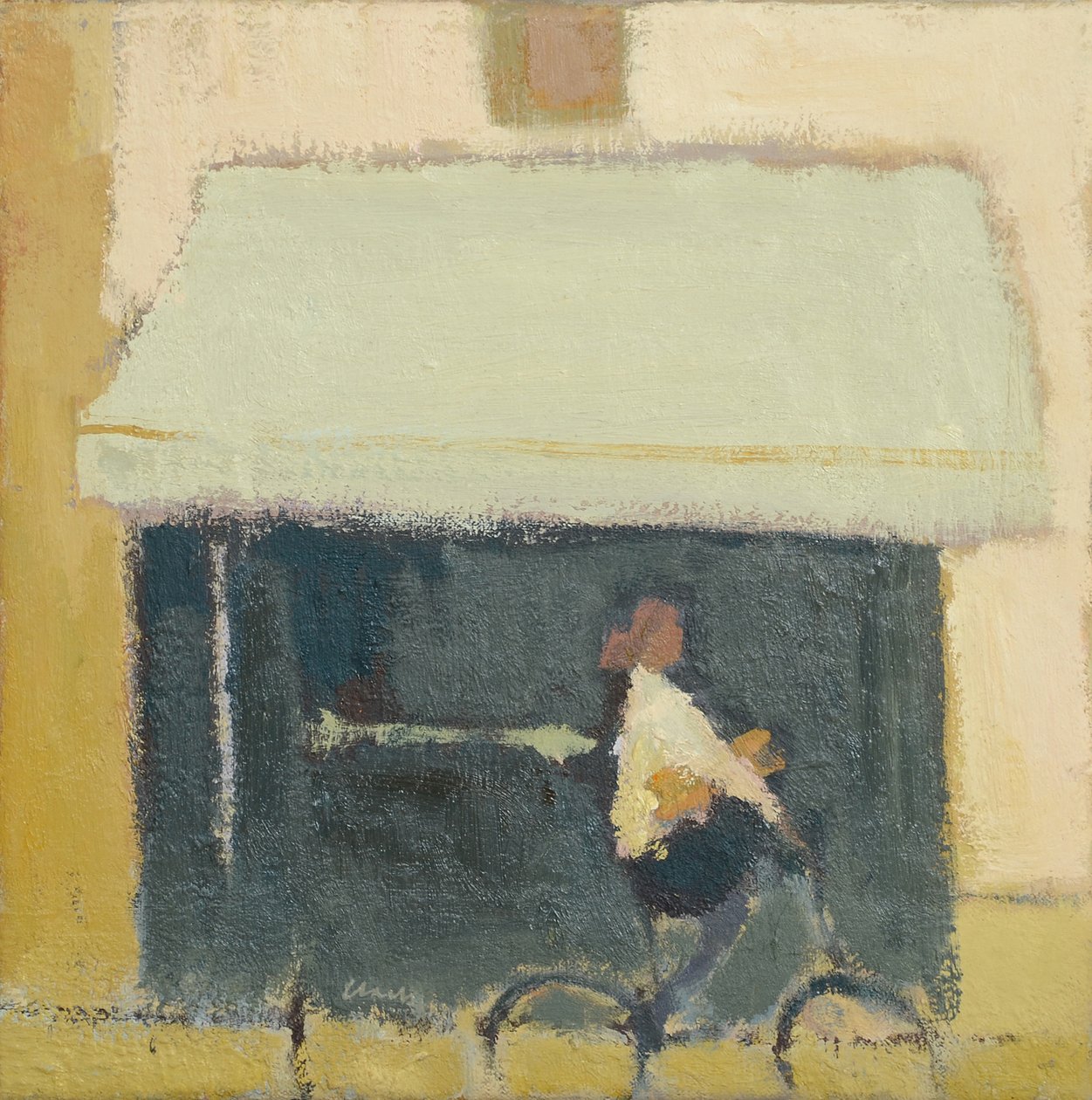 Fiets en stokbrood, 2017 (olieverf op linnen) door Michael G. Clark