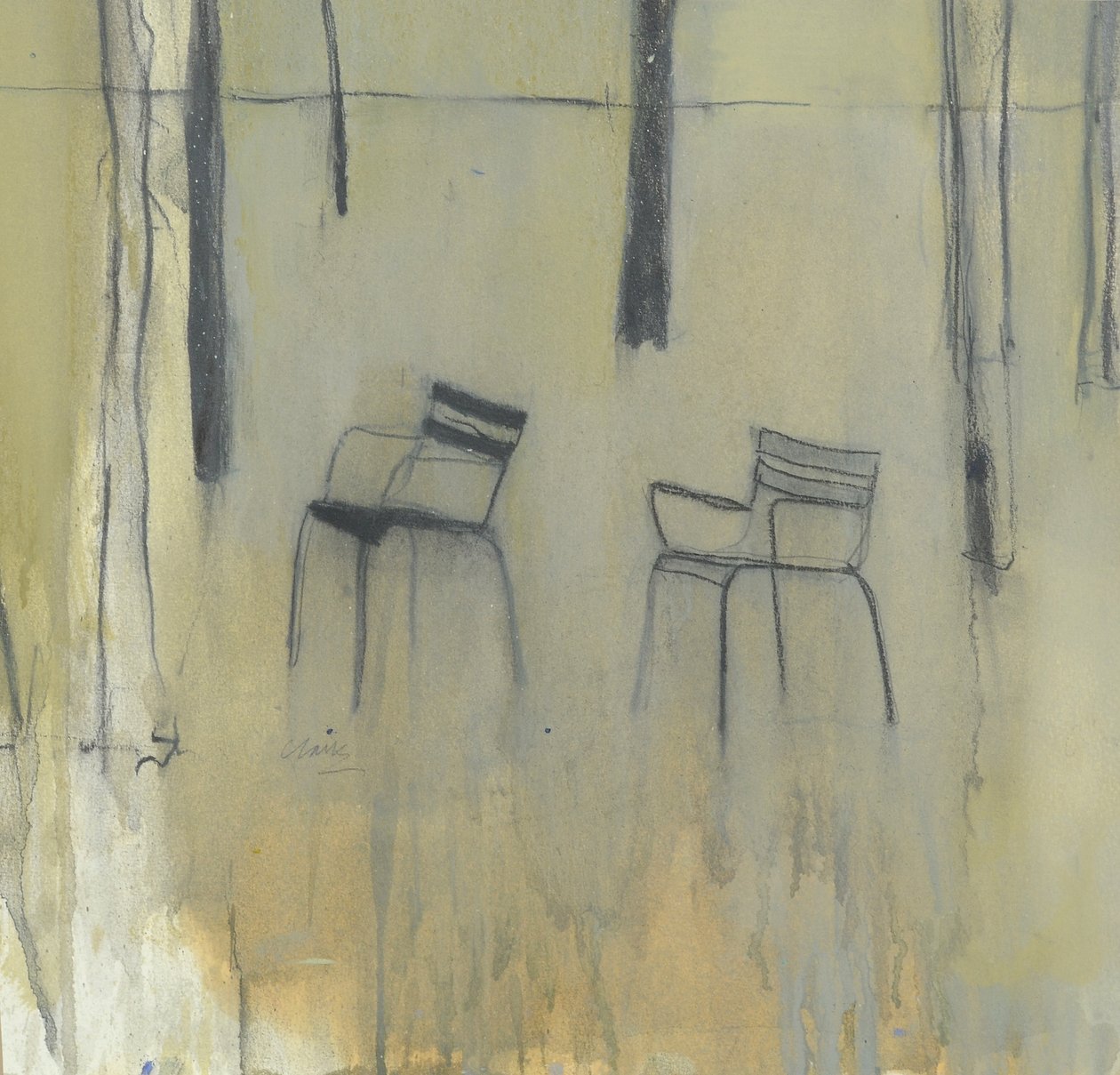 Stoelen, Jardin des Tuileries, 2015 (gemengde techniek) door Michael G. Clark