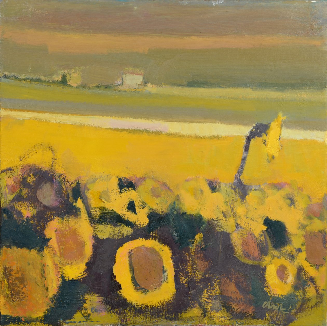 Zonnebloemen bij Puymirol, 2017 (olieverf op linnen) door Michael G. Clark