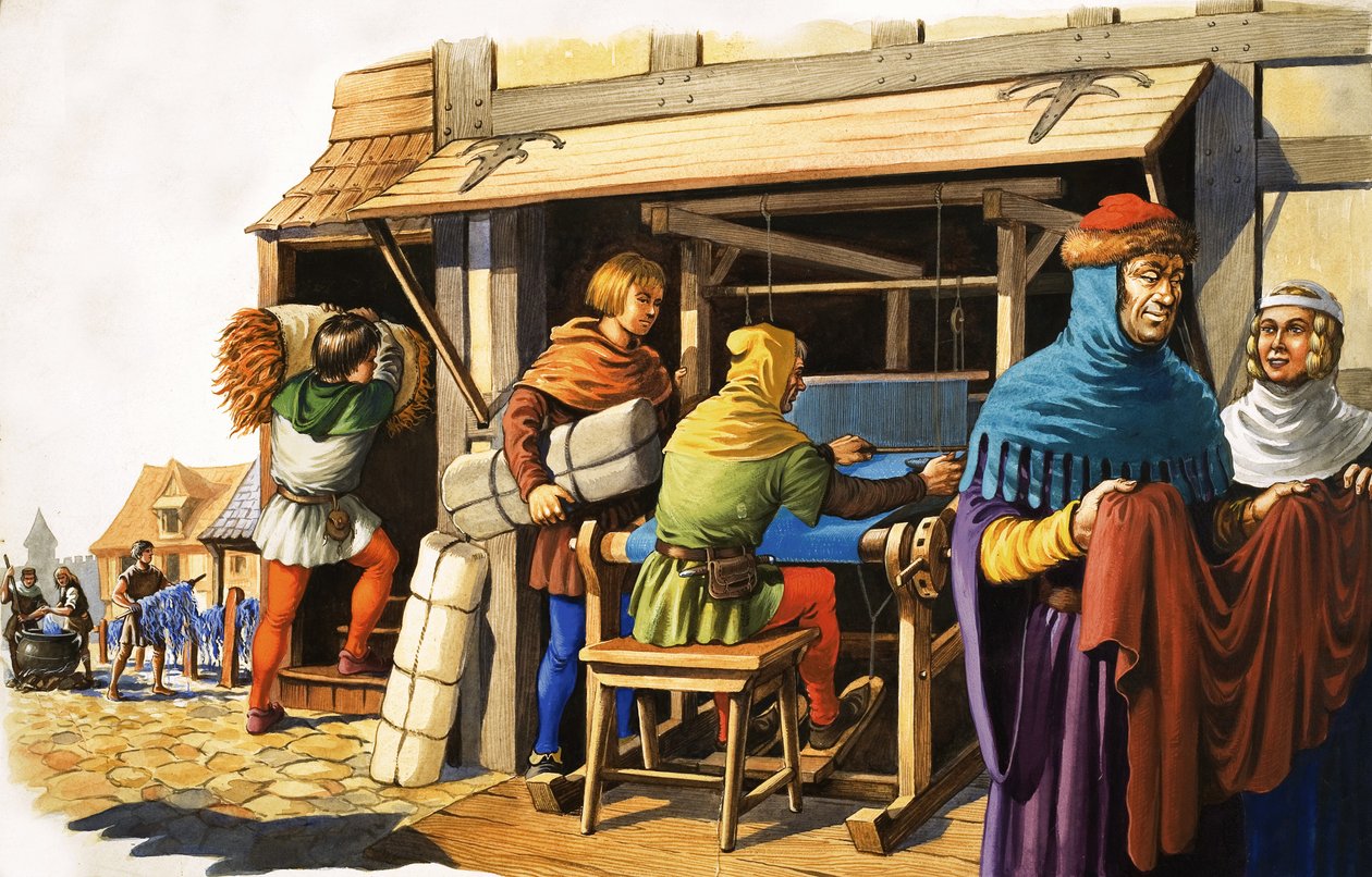 Weven op een weefgetouw door Michael Godfrey