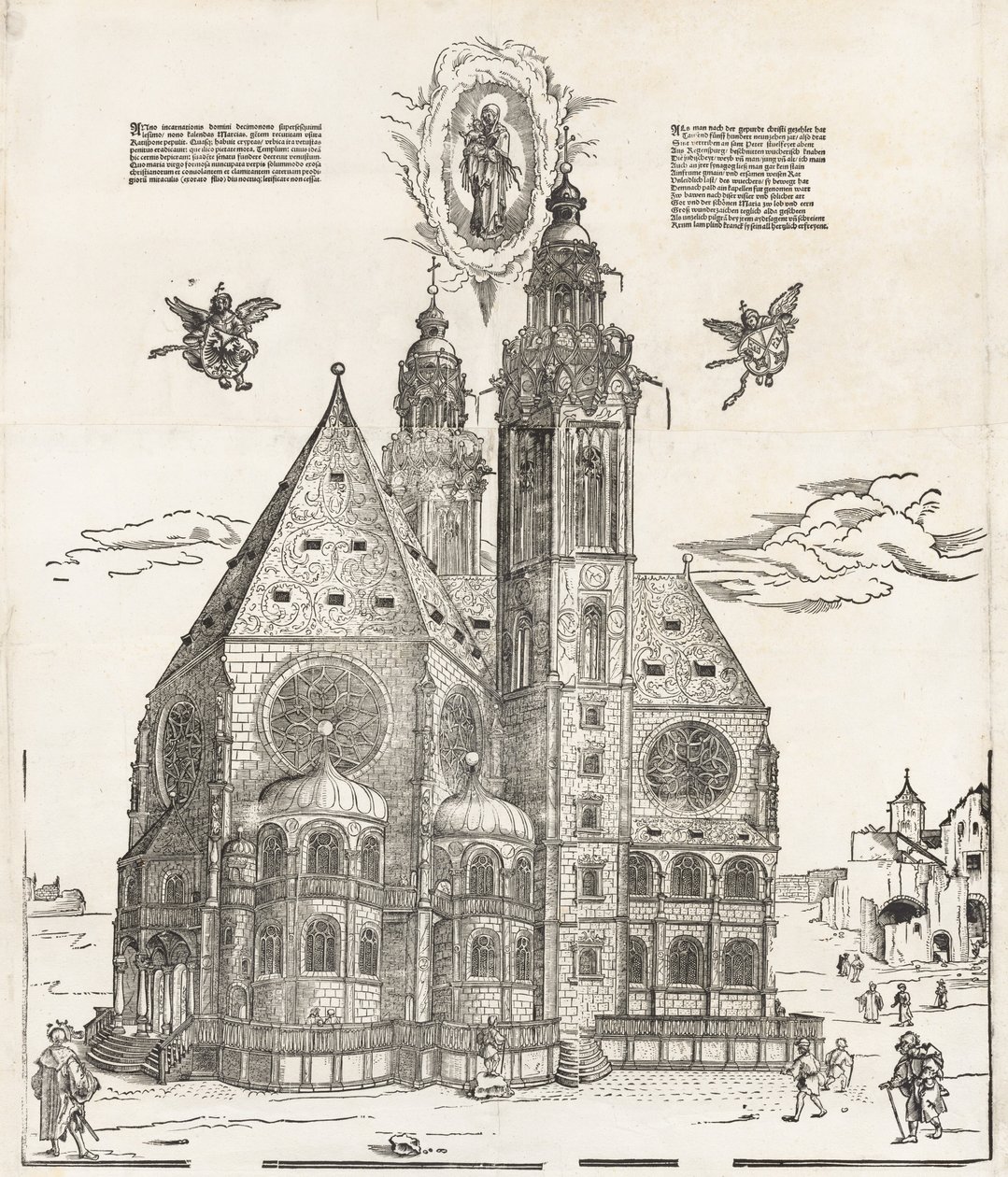 De nieuwe kerk van de mooie Maagd in Regensburg door Michael Ostendorfer