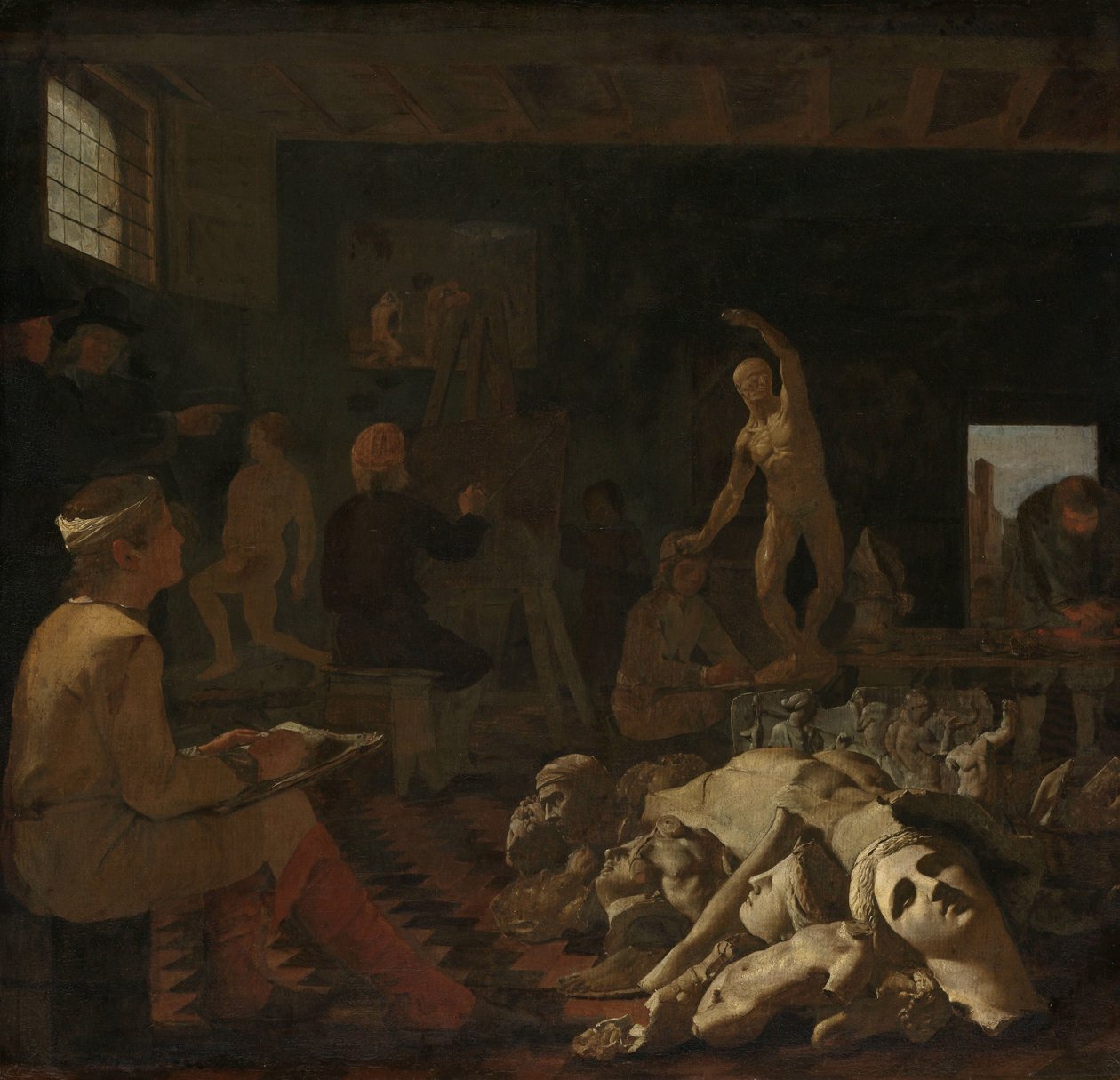 Een Schilderatelier door Michael Sweerts