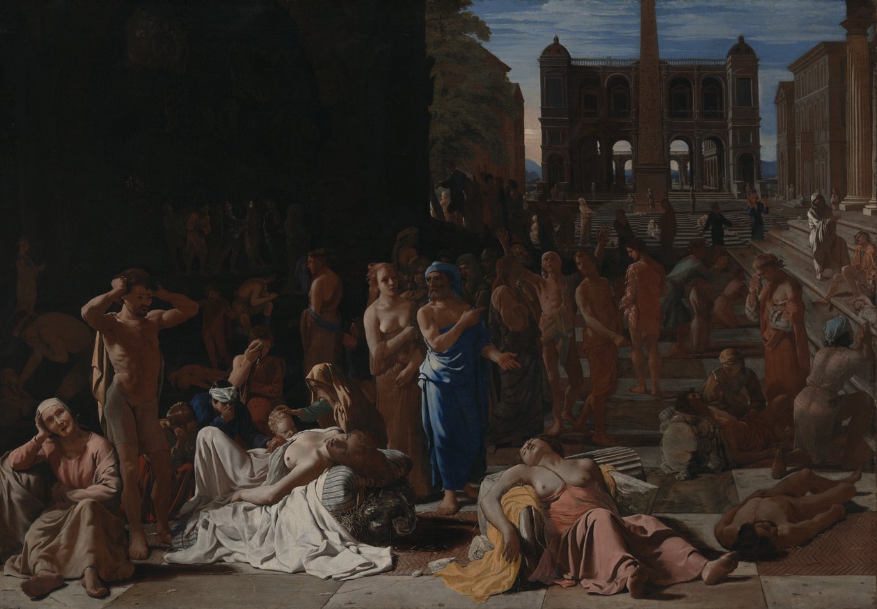Pest in een antieke stad door Michael Sweerts
