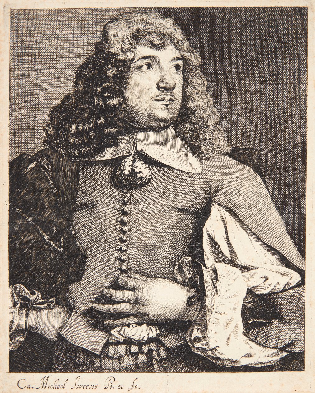 Portret van een staande man door Michael Sweerts