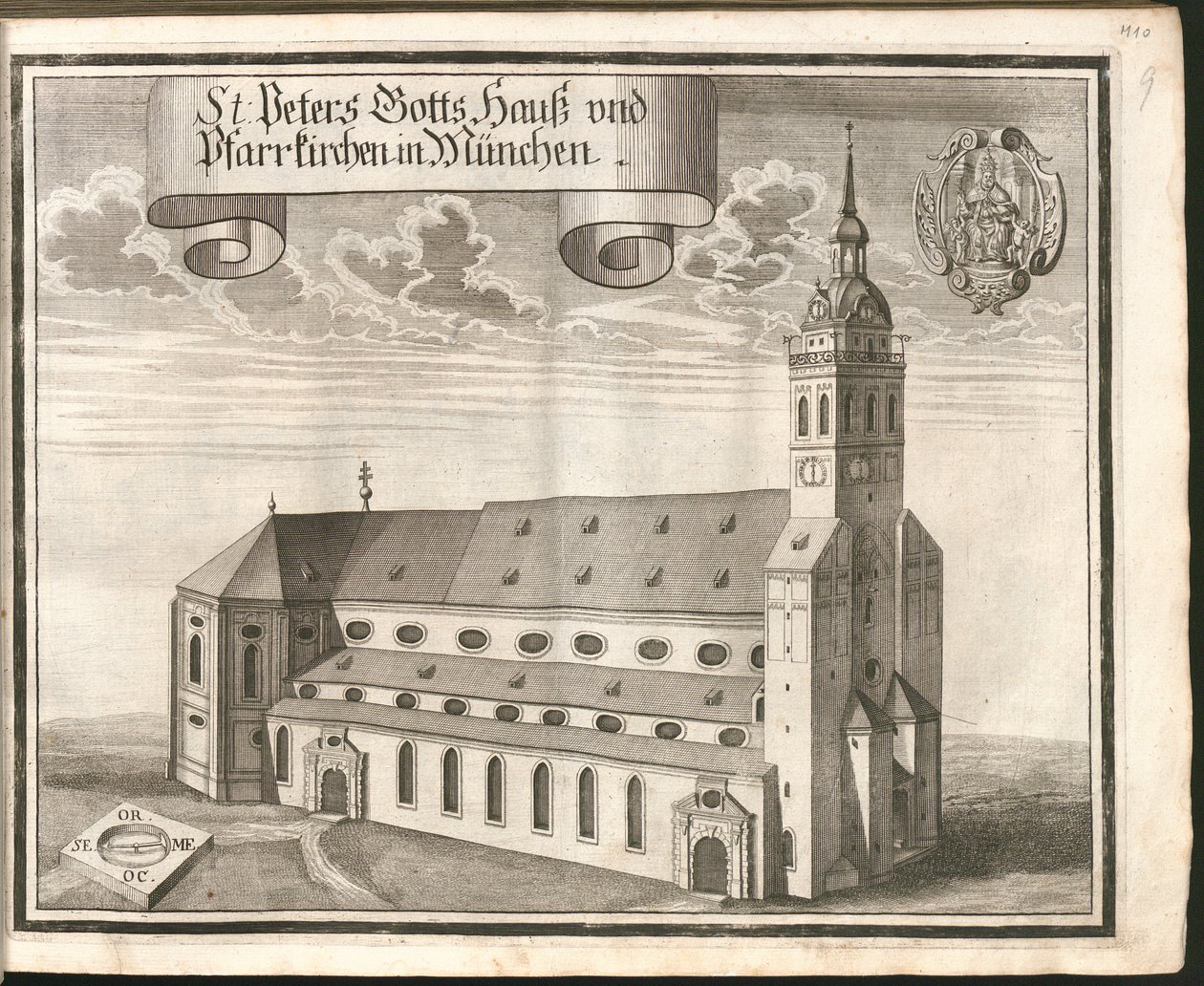 Duits: St Peters Gotts Hauß en parochiekerken in München door Michael Wening
