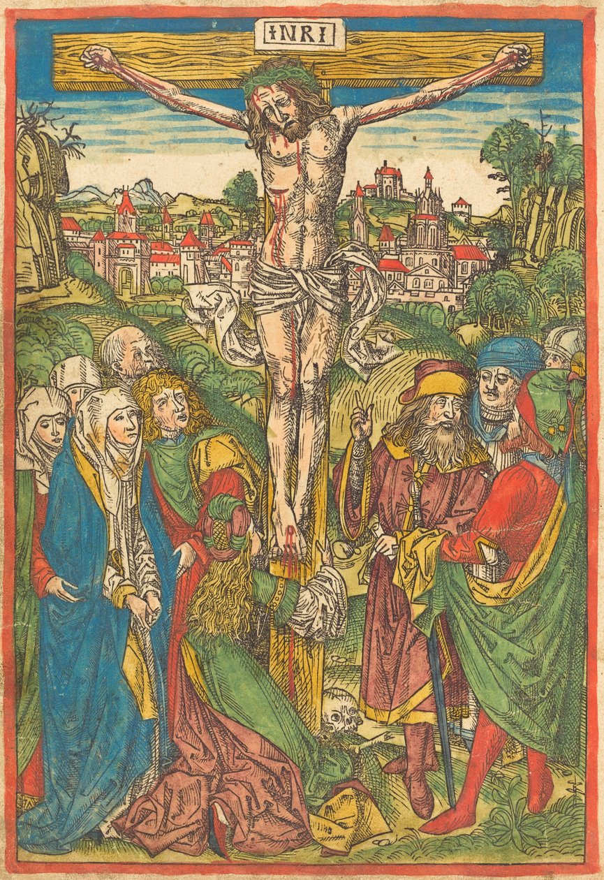 De Kruisiging met Sint Maria Magdalena door Michael Wolgemut