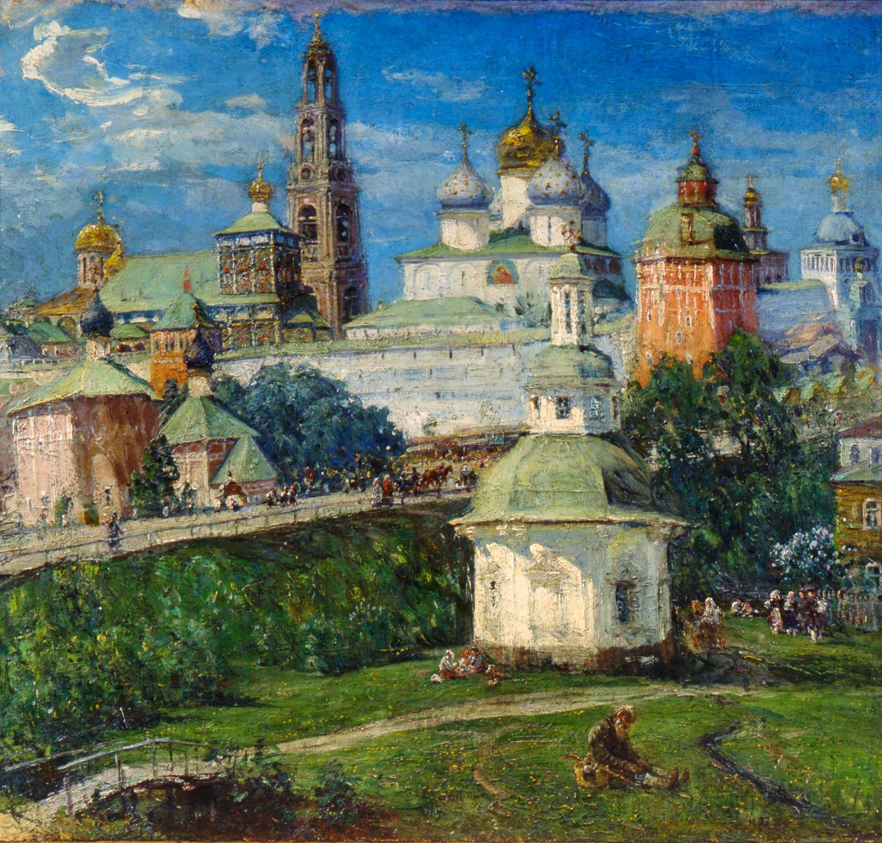 De Drie-eenheid Lavra van St. Sergius in Sergiyev Posad, 1910s door Michail Boskin