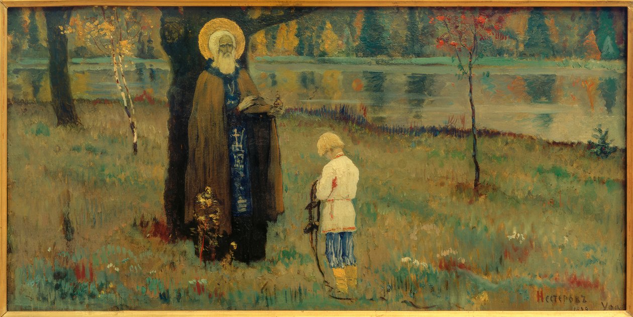 Visioen van de jongen Bartholomeus door Michail Wassiljewitsch Nesterow